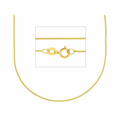 Catena spiga filo 0,20 in oro giallo 45 cm