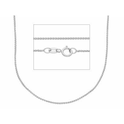 Catena spiga filo 0,25 in oro bianco 45 cm