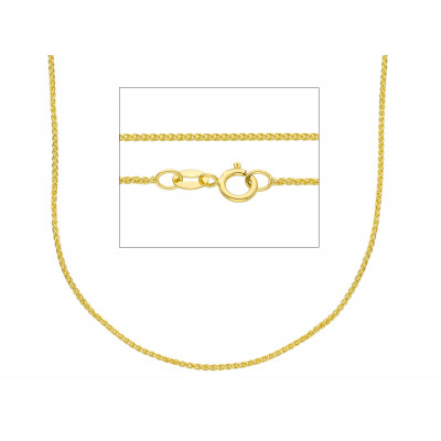Catena spiga filo 0,25 in oro giallo 45 cm
