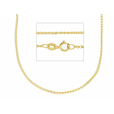 Catena spiga filo 0,25 in oro giallo 40 cm