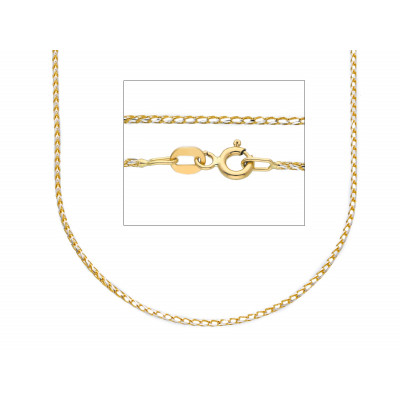 Catena spiga filo 0,35 in oro giallo e bianco 40 cm
