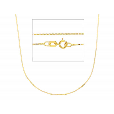 Catena quadrata in oro giallo 50 cm