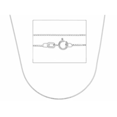 Catena quadrata in oro bianco 45 cm