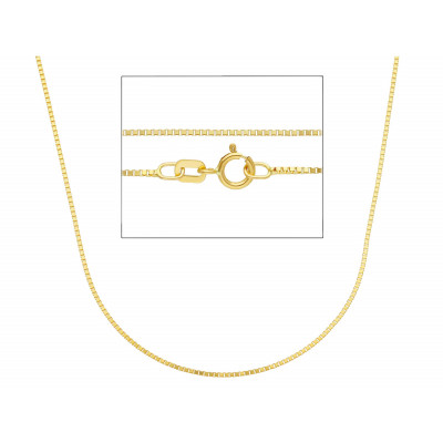 Catena quadrata in oro giallo 40 cm