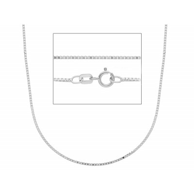 Catena quadrata in oro bianco 50 cm