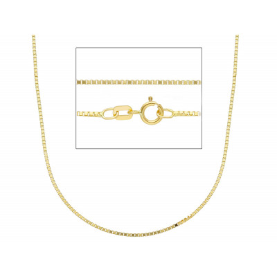 Catena quadrata in oro giallo 45 cm