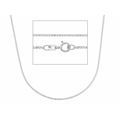 Catena quadrata in oro bianco 50 cm