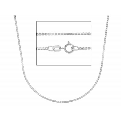 Catena quadrata in oro bianco 40 cm