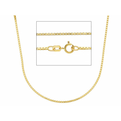 Catena quadrata in oro giallo 40 cm
