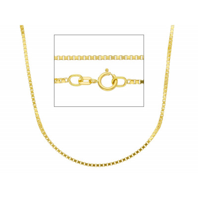 Catena quadrata in oro giallo 60 cm