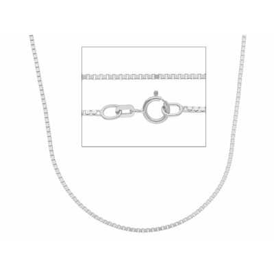 Catena quadrata in oro bianco 45 cm