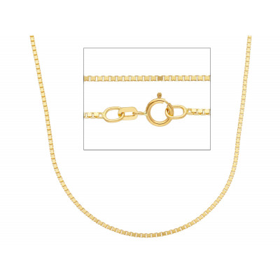 Catena quadrata in oro giallo 45 cm