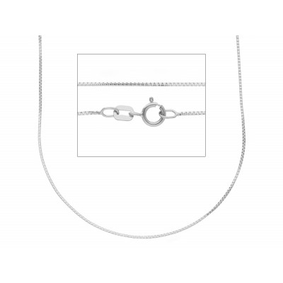 Catena ottagonale in oro bianco 40 cm