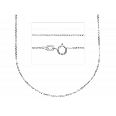 Catena ottagonale in oro bianco 50 cm