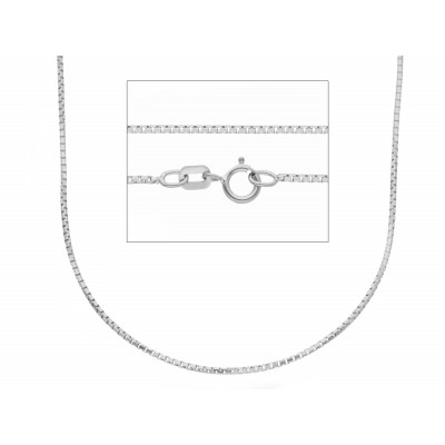 Catena ottagonale in oro bianco 50 cm