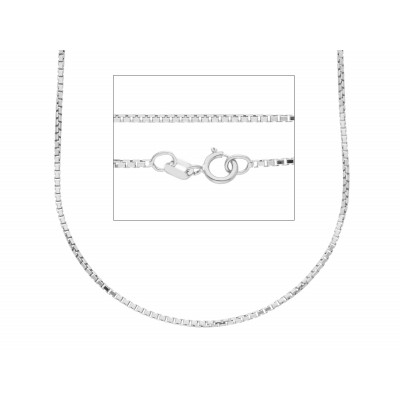 Catena ottagonale in oro bianco 40 cm