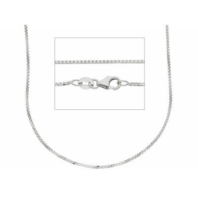 Catena ottagonale in oro bianco 50 cm