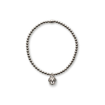 Bracciale elastico con ciondolo Campanella S. Valentino nero