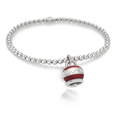 Bracciale Capriness campanella smalto bianco rosso