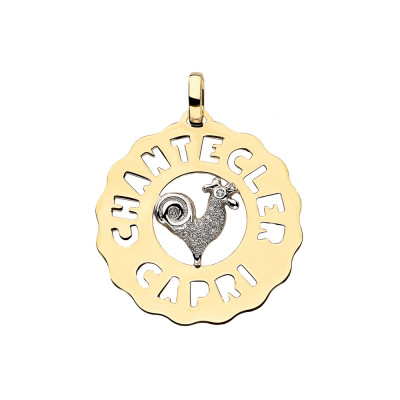 Ciondolo medio Gallo in oro giallo e diamante