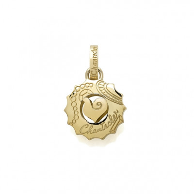 Ciondolo medio logo in oro giallo 9kt