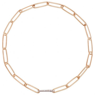 Collana Logo maglie ovali in oro rosa