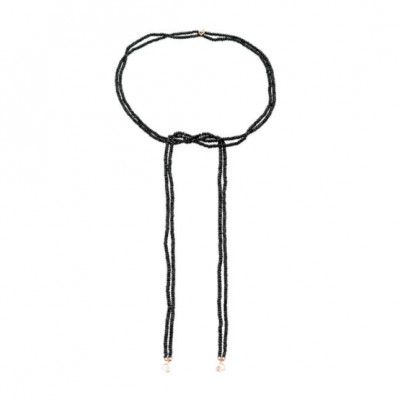 Collana in spinello nero e oro rosa