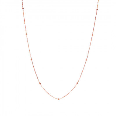 Collana lunga pallinata in oro rosa 9kt 