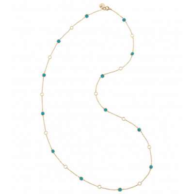 Collana in oro giallo e turchesi