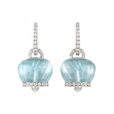Orecchini Campanelle topazio sky blu