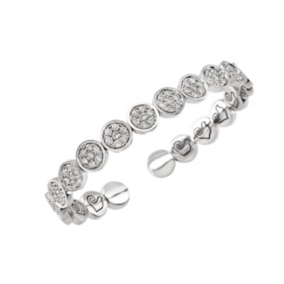 Bracciale a molla Paillettes in oro bianco 18k e diamanti