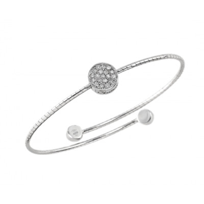 Bracciale a molla Paillettes in oro bianco 18k e diamanti