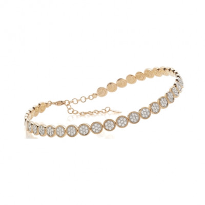 Choker Paillettes in oro rosa e diamanti