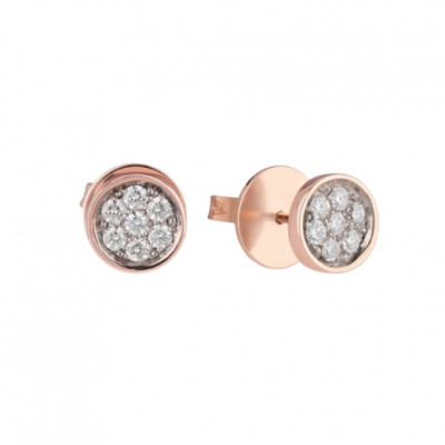 Orecchini lobo Paillettes in oro rosa 18Kt e diamanti