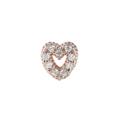 Charm #mywords Cuore Argento Rosa