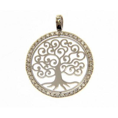 Ciondolo albero della vita in oro bianco 