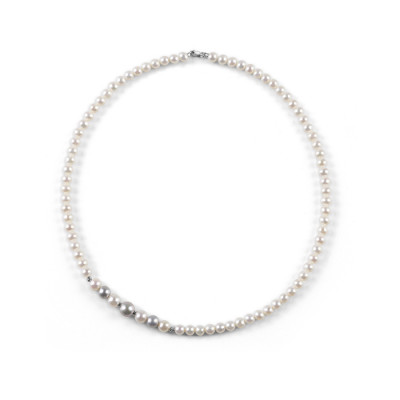 Collana Paradise perle bianche e grigie