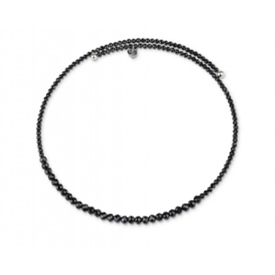 Chocker in spinello nero e argento