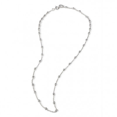 Catena pallinata in argento con logo pendente cm 50-55