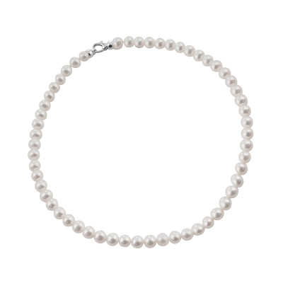 Collana in argento con diamante e perle freshwater