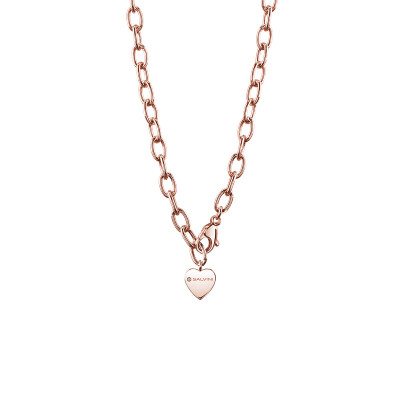 Collana in argento rosa con diamante