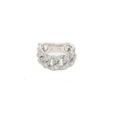 Anello Groumette oro bianco e diamanti