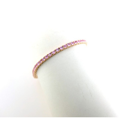 Bracciale Tennis oro rosa e zaffiri rosa