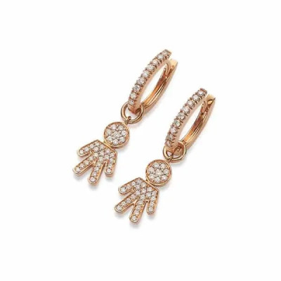 Orecchini Easy Bimbo con diamanti oro rosa