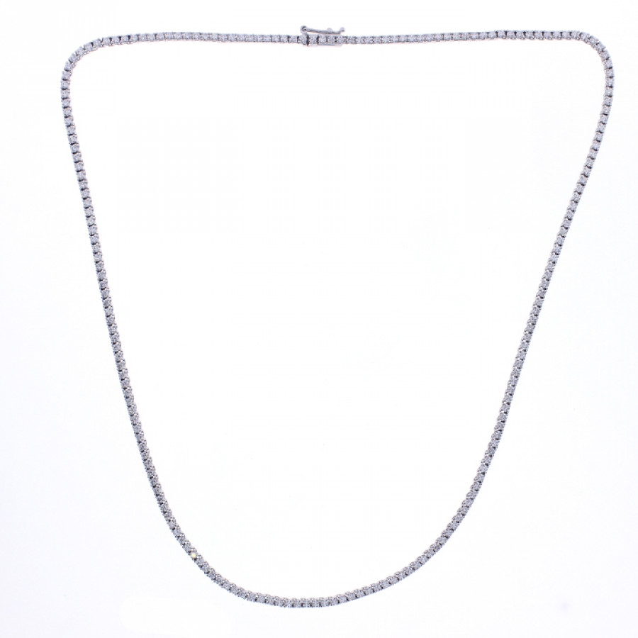 GioielleriaPivano Damiani Collana Timeless tennis in oro bianco con diamanti 4 06 ct