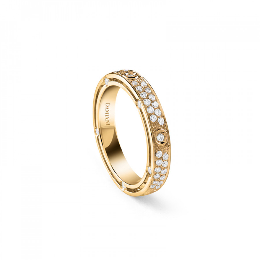 GioielleriaPivano Damiani Fede nuziale D. Side in oro giallo e diamanti