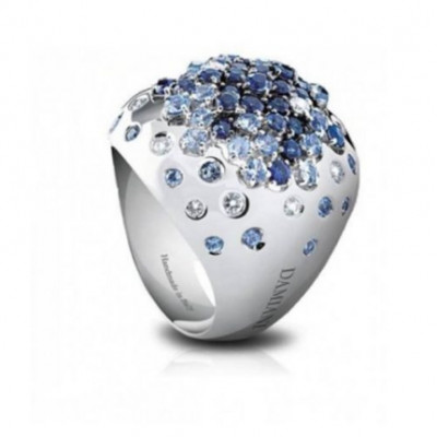 Anello Paradise oro bianco e zaffiri