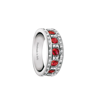 Anello Belle Epoque con rubini