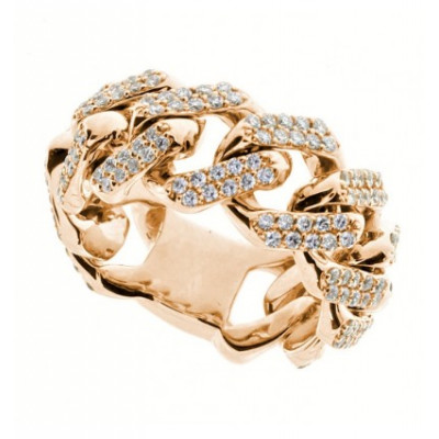 Anello Groumette oro rosa e diamanti