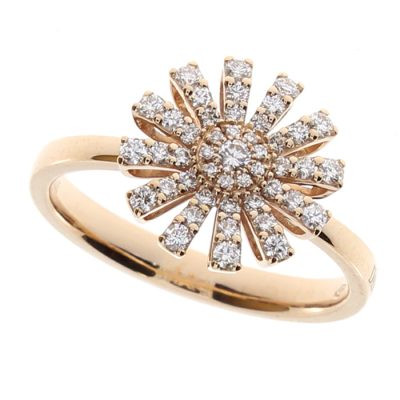 Anello Margherita in oro rosa e diamanti